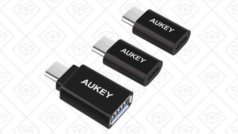 2-Pack microUSB to USB-C Adapters + USB-C to Female USB-A Adapter, $6 with code AUK3USBC